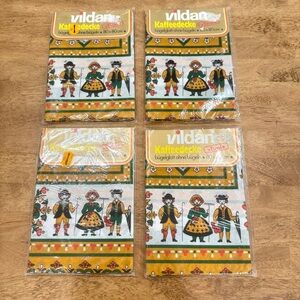 Vildan Kaffedecke Coffee Table Cloth Set of 4 Folk Pattern Tirol 80cmx80cm